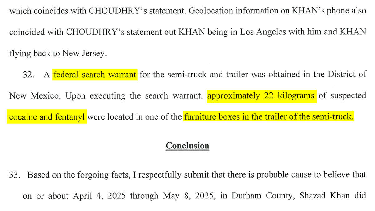 Federal court document outlines what federal agents found in Kharum Choudhry’s semi-truck when he was arrested in New Mexico in May 2025.