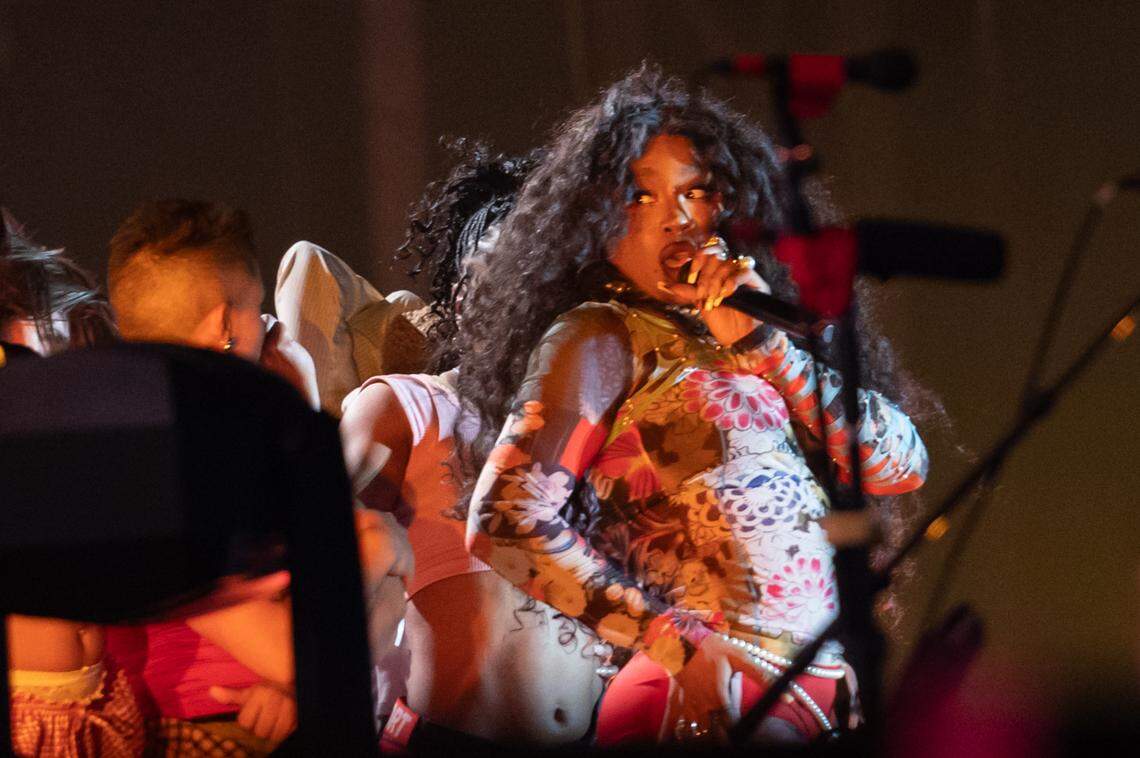 SZA performs at the first day of Dreamville Music Festival in Dix Park in Raleigh, NC on Saturday, April 6, 2024.