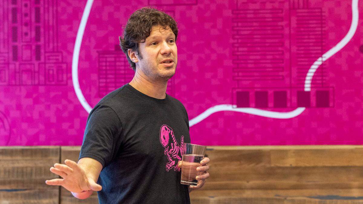 Todd Olson, Pendo CEO and founder, shows off the software company’s new downtown Raleigh headquarters Wednesday, Feb. 23, 2022.