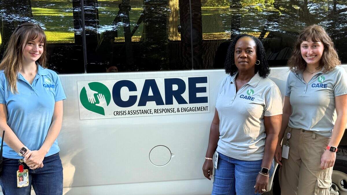 The CARE Team responding to nonviolent crisis calls in Chapel Hill includes team lead and crisis counselor Heather Palmateer, Peer Support Specialist Jennifer Melvin, and Community EMT Alia Martin. A second team is being formed and will also serve Carrboro.