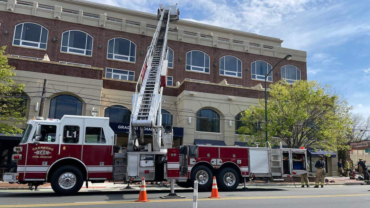 Chapel Hill firefighters searched Thursday, March 28, 2024, for what caused a smell of smoke reported at The Graduate Hotel on West Franklin Street in downtown Chapel Hill.