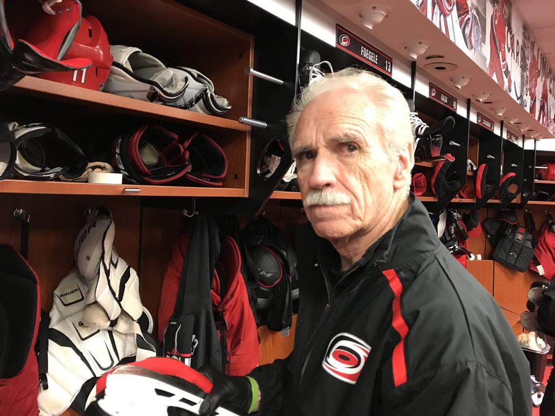 Carolina Hurricanes equipment manager Skip Cunningham has been with the franchise since 1972.