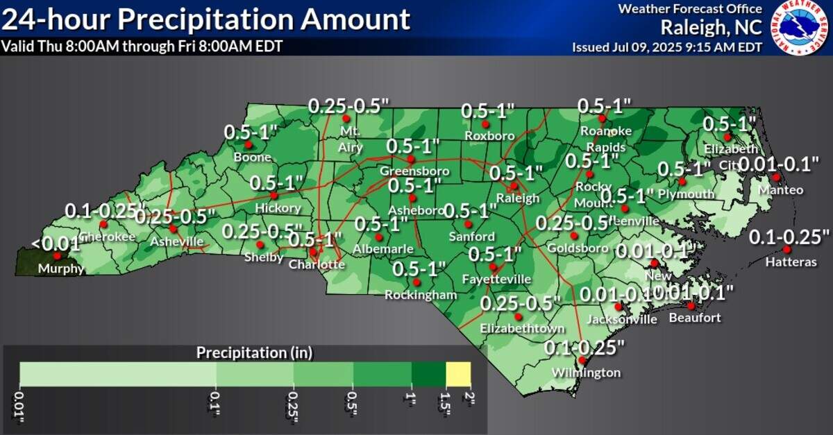 More precipitation is headed to the Triangle days after the remnants of Tropical Storm Chantal dropped inches of rain across central North Carolina.