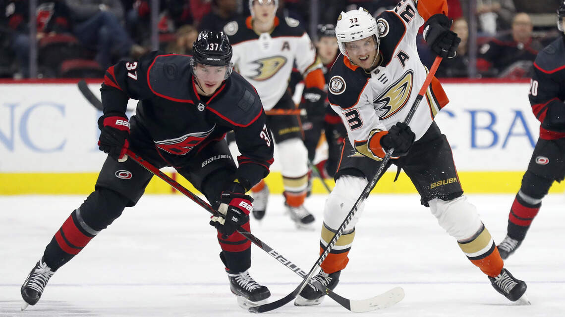 Steel gives Ducks 2-1 overtime win over Hurricanes