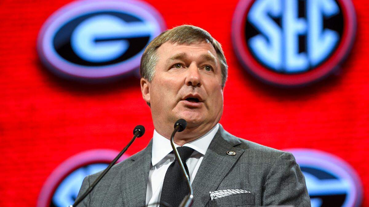 Jul 18, 2023; Nashville, TN, USA; Georgia Bulldogs head coach Kirby Smart speaks with the media during SEC Media Days at Grand Hyatt. Mandatory Credit: Steve Roberts-USA TODAY Sports