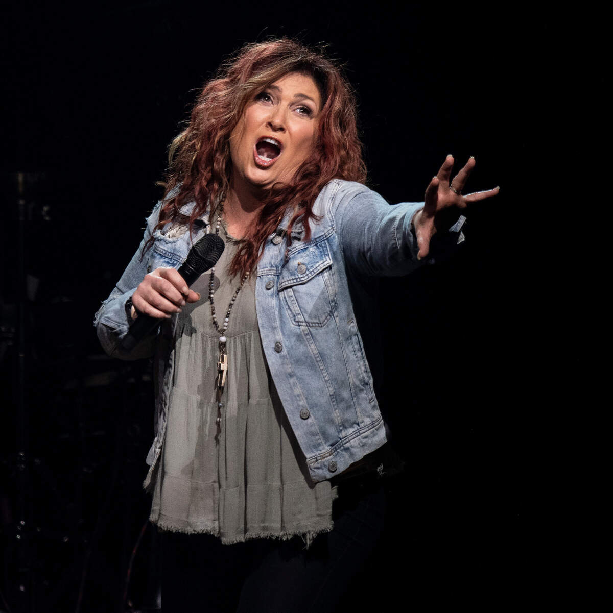 Jo Dee Messina opens for Reba McEntire in concert at Raleigh, N.C.’s PNC Arena, Saturday night, Dec. 3, 2022.
