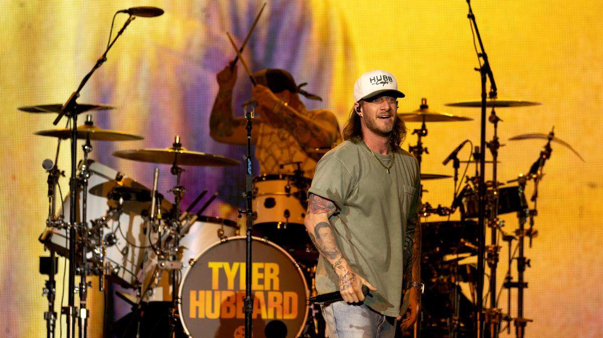 Tyler Hubbard opens for Kane Brown on the “In The Air Tour” to Raleigh, N.C.’s PNC Arena, Friday night, June 7, 2024.