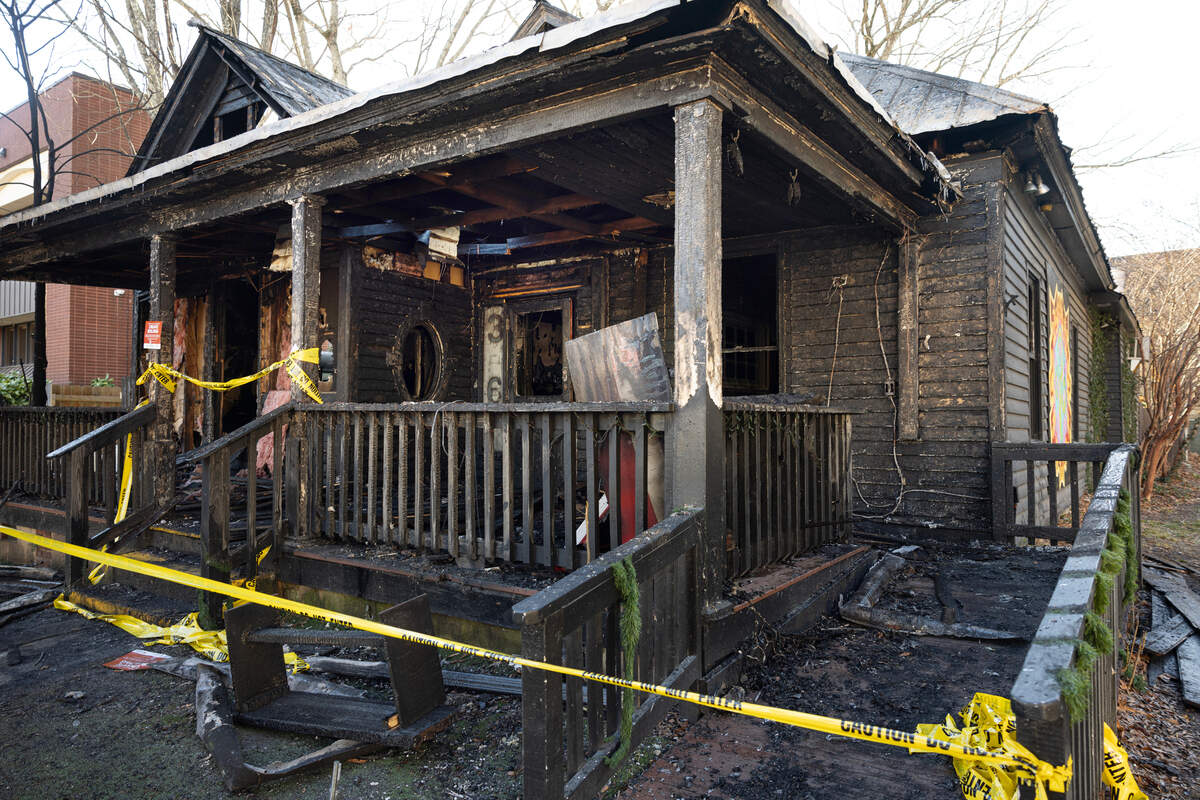 Fire badly damaged the House of Art on East Hargett Street near Moore Square in downtown Raleigh, early Tuesday morning.