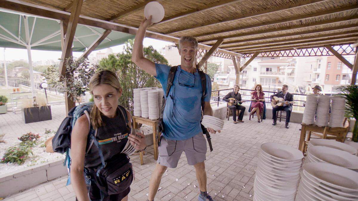 Kim and Penn Holderness in the Feb. 23, 2022, episode of “The Amazing Race.”
