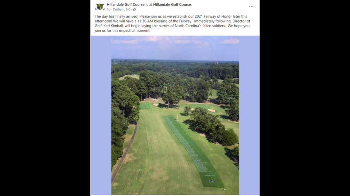 A golf course in North Carolina is honoring the state’s fallen troops who have served in the U.S military since 2003 in a unique way. 
