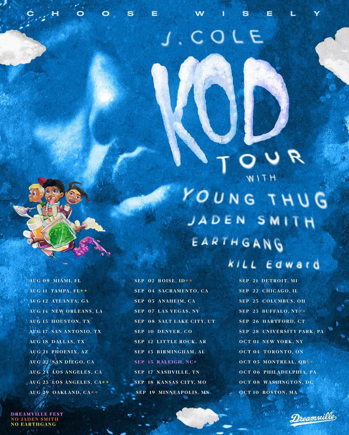 J. Cole’s current tour schedule has Sept. 15 in Raleigh highlighted, possibly for his first Dreamville Festival at Dix Park.