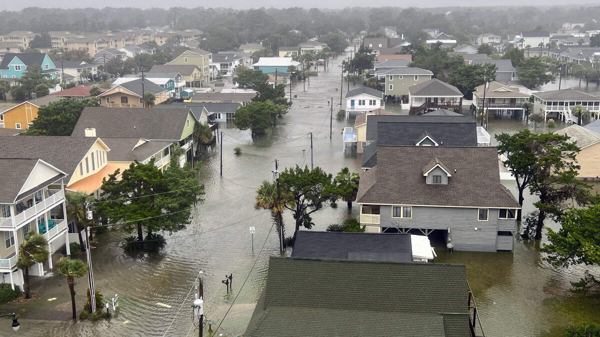 North Myrtle Beach streets were flooded after Hurricane Ian brought several feet of storm surge to the low-lying city.