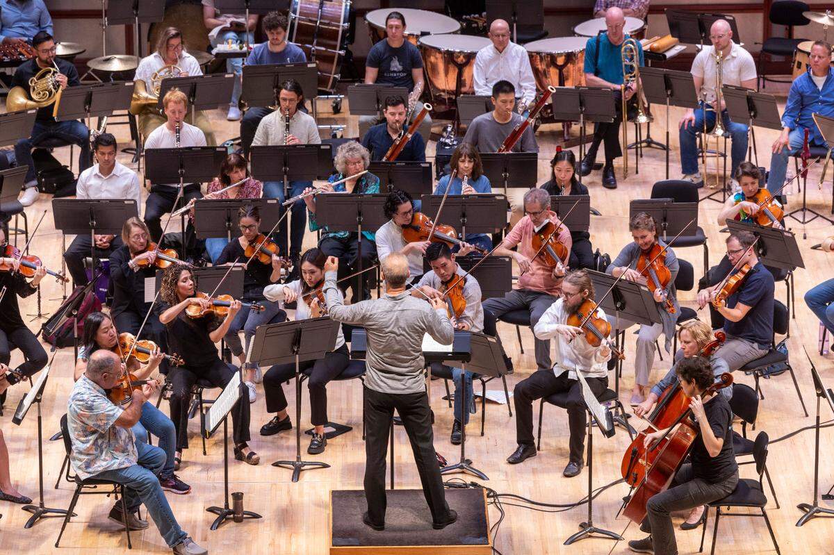 The newest North Carolina&nbsp;Symphony Music Director, Carlos Miguel Prieto, conducts a rehearsal Wednesday, Sept. 20. 2023 at Meymandi Concert Hall in Raleigh.