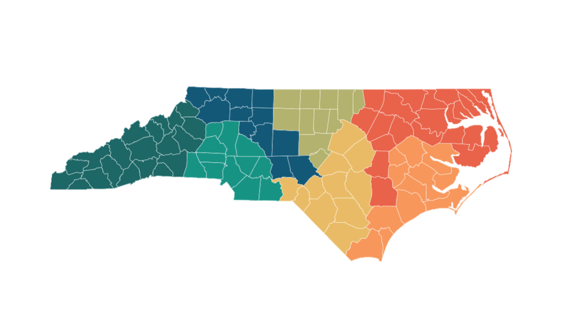 Tracking the shifting boundaries of NC Department of Insurance regional districts