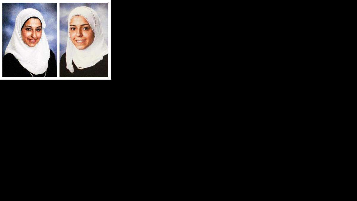 Sisters Razan Mohammad Abu-Salha, 19, right, and Yusor Mohammad Abu-Salha, 21, of Raleigh were just starting their adult lives in an exuberant rush of charity work and scholarship.