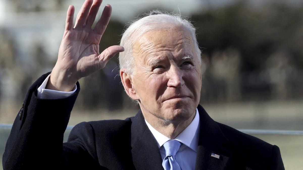 President Joe Biden waves after being sworn in as the 46th President of the United States, on the West Front of the U.S. Capitol in Washington, U.S., January 20, 2021.