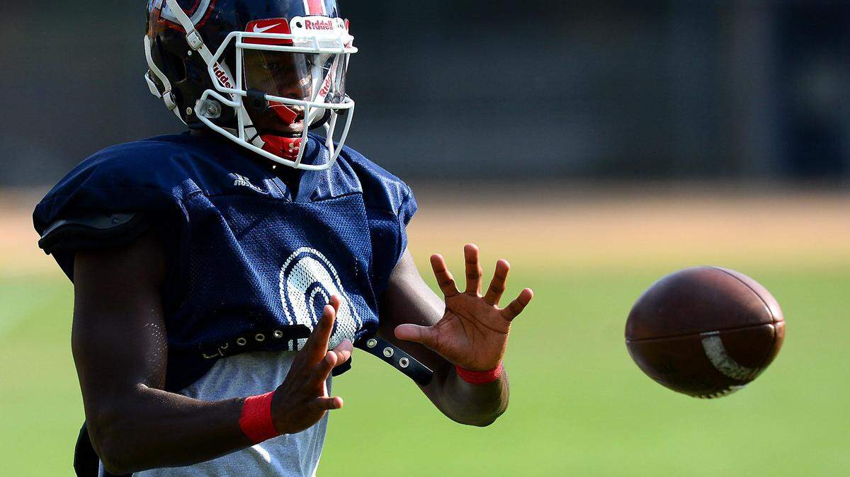 Providence Day wide receiver Porter Rooks during practice on Tuesday, September 19, 2017.