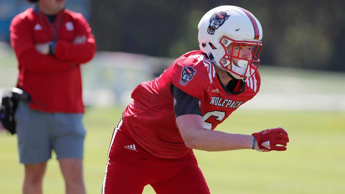 N.C. State’s Cary Angeline (6) plays during N.C. State football’s practice in Raleigh, N.C., Thursday, August 9, 2018.