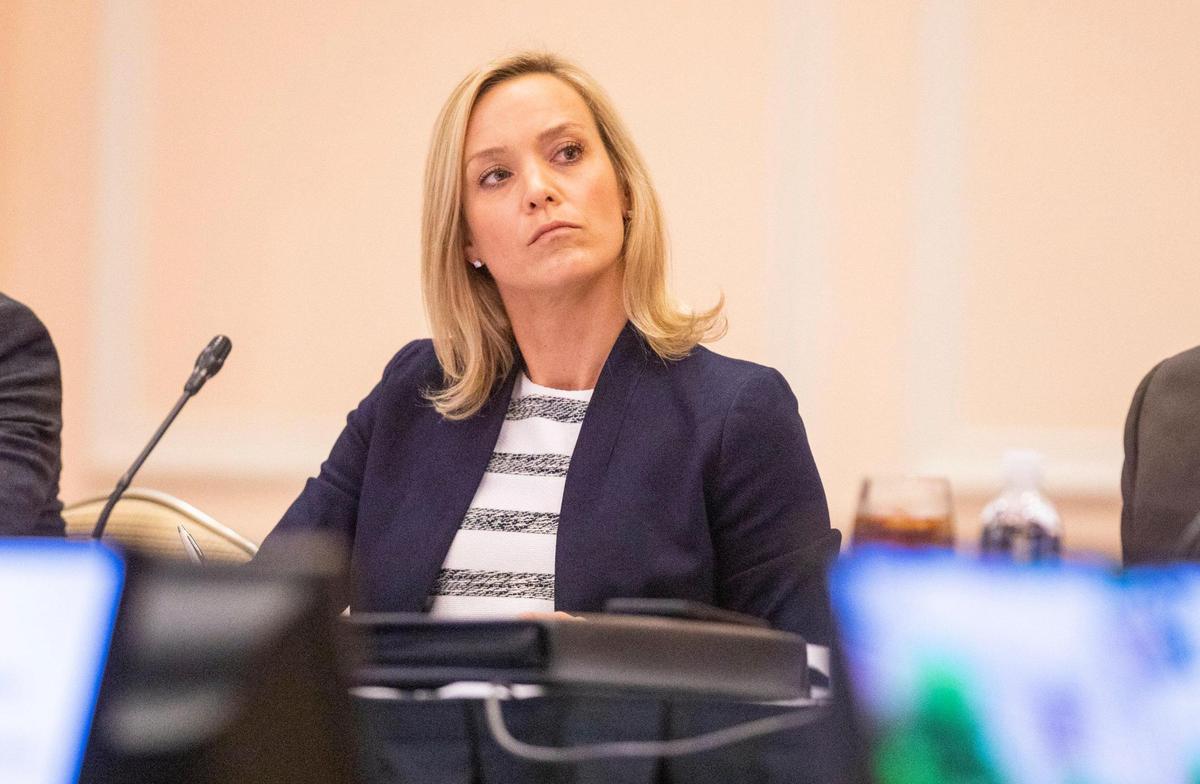 Ramsey White listens to fellow trustees speak during her first meeting as a member of the UNC Board of Trustees, at the Carolina Inn, on Thursday, July 15, 2021, in Chapel Hill, N.C.