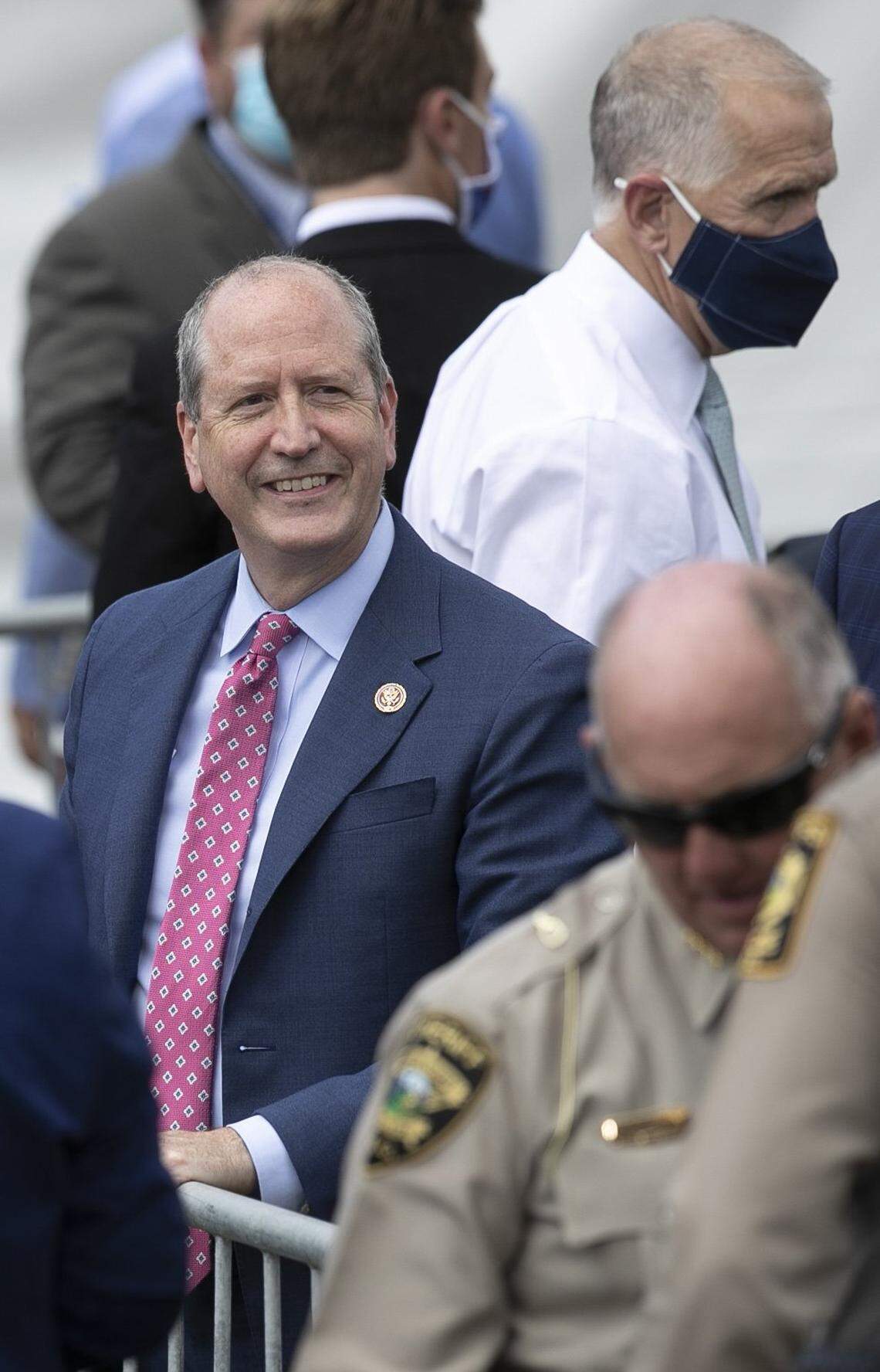 Rep. Dan Bishop arrives at the U.S.S. Battleship North Carolina for a visit by President Donald J. Trump on Wednesday, September 2, 2020 in Wilmington, N.C.
