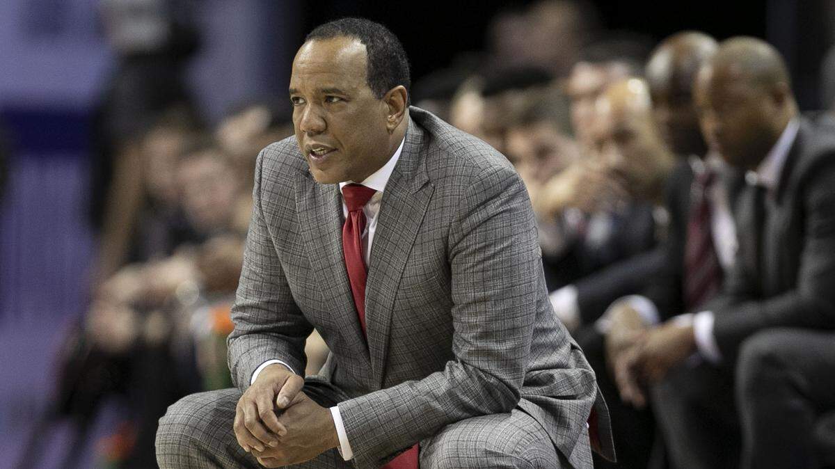 N.C. State coach Kevin Keatts watches his team on defense during the second half against Virginia on Thursday, March 13, 2019 during quarter finals of the ACC Tournament at Spectrum Center in Charlotte, N.C.