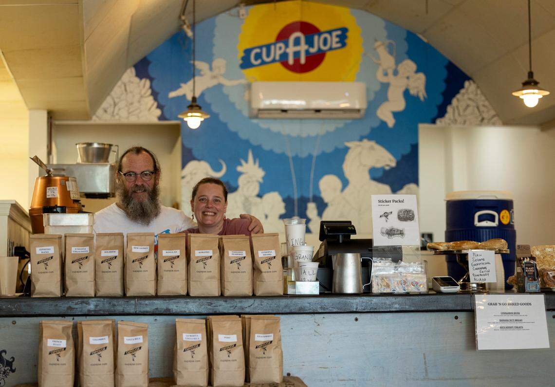 Co-owners Jeff Gold and his daughter Andi Macko reopened Cup-A-Joe’s Mission Valley location on Tuesday, June 24, 2025. The café closed in 2021 during the pandemic. Its soft-opening pop-up runs through Friday, June 27, from 8 a.m. to 1 p.m. The shop will close Friday afternoon and reopen Aug. 11..