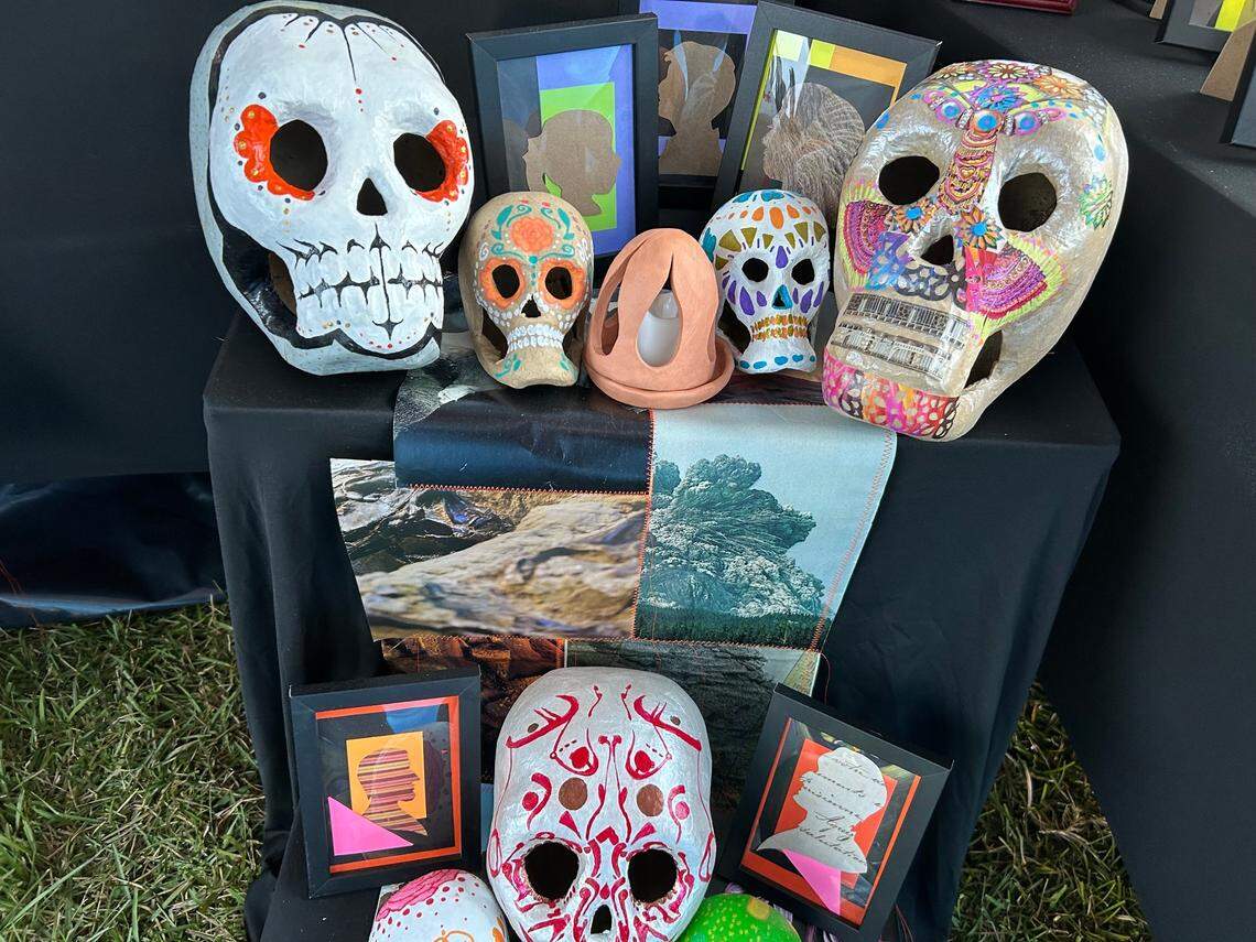 This ofrenda from Oakwood Cemetery’s Dia de Muertos celebrates the 92 still missing in Hurricane Helene