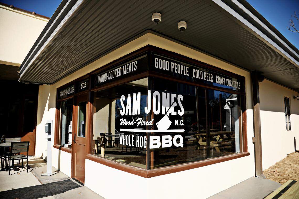 Sam Jones BBQ in downtown Raleigh is starting off with take-out only. The restaurant has ample indoor and outdoor seating.