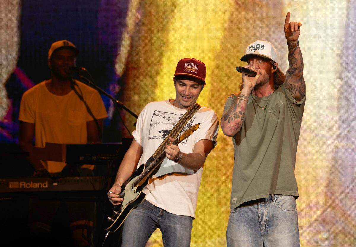 Tyler Hubbard opens for Kane Brown on the “In The Air Tour” to Raleigh, N.C.’s PNC Arena, Friday night, June 7, 2024.
