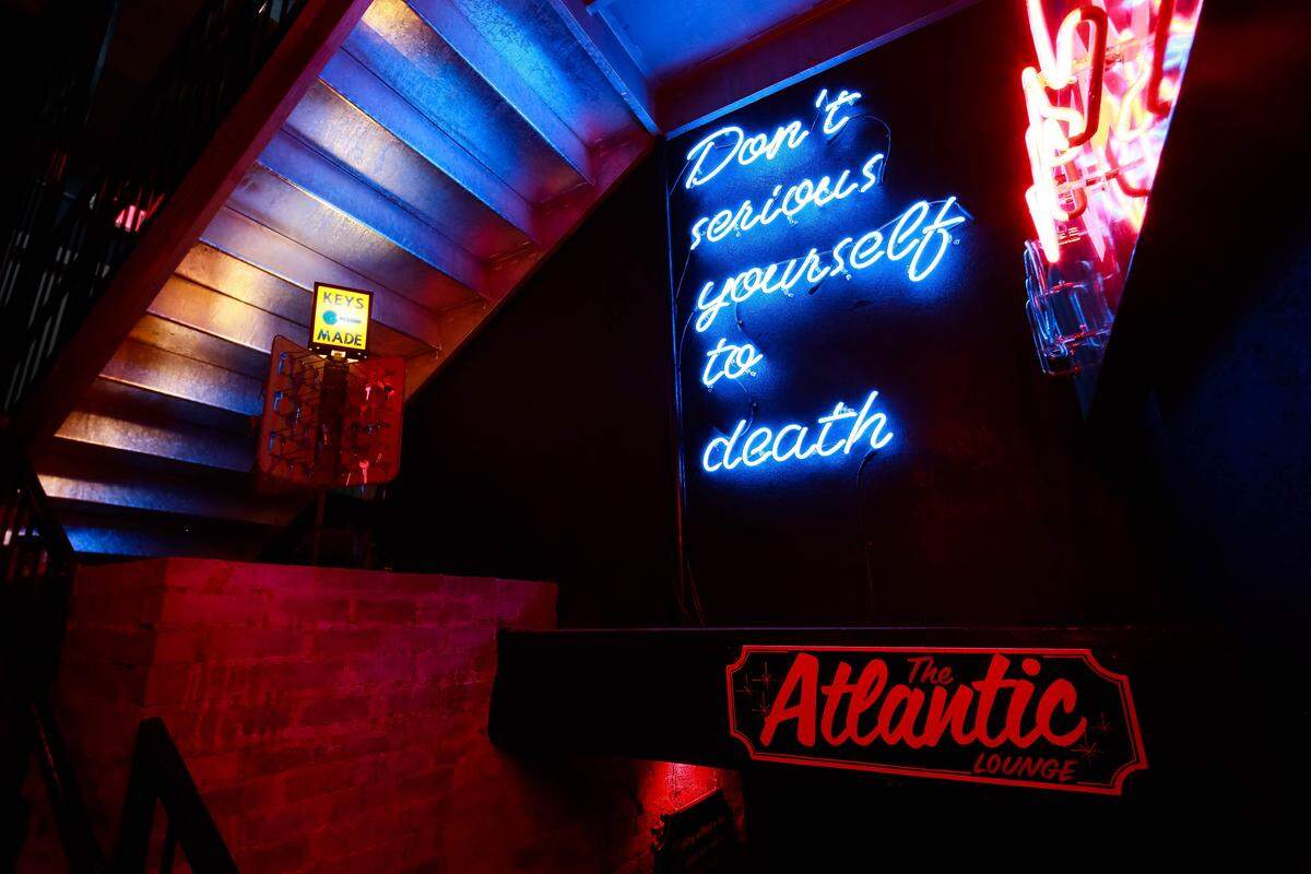 The Atlantic Lounge is a basement speakeasy on Person Street, situated below Crawford & Son in Raleigh.