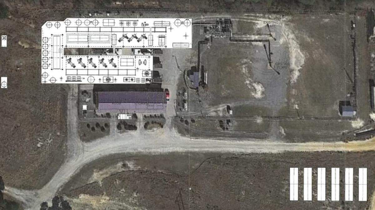 This drawing from a permit application shows the proposed Sapphire Renewable Natural Gas facility at Sampson County Landfill. The facility would capture methane from the state’s largest single source, but has drawn concern from neighbors who are wary of its health effects.