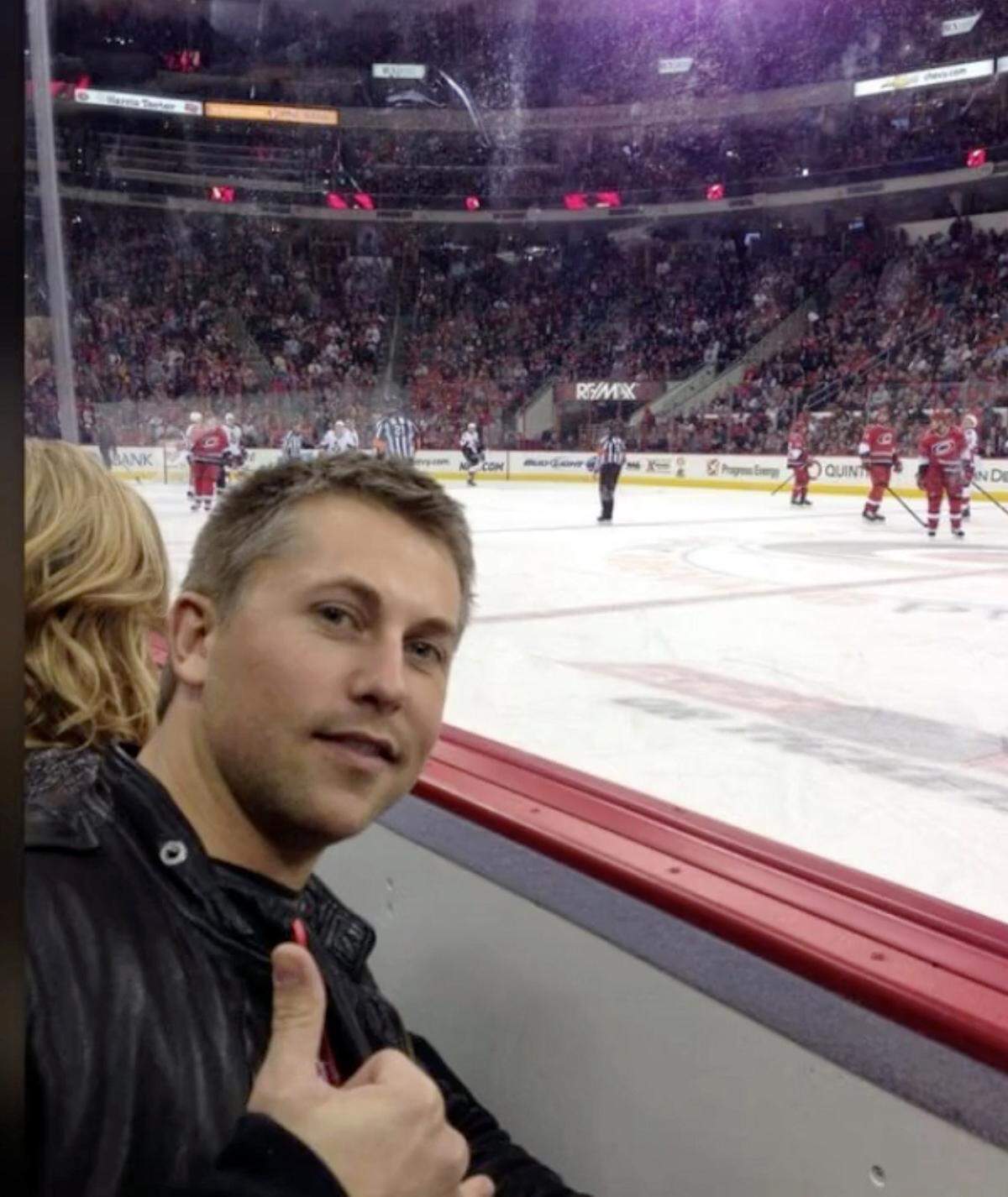Sandor Szabo and a Carolina Hurricanes hockey game.