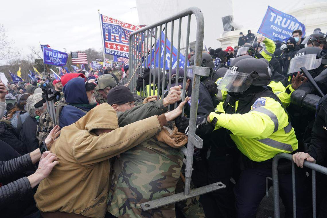 Protesters gather on the second day of pro-Trump events fueled by President Donald Trump’s continued claims of election fraud in an to overturn the results before Congress finalizes them in a joint session of the 117th Congress on Wednesday, Jan. 6, 2021 in Washington, DC.