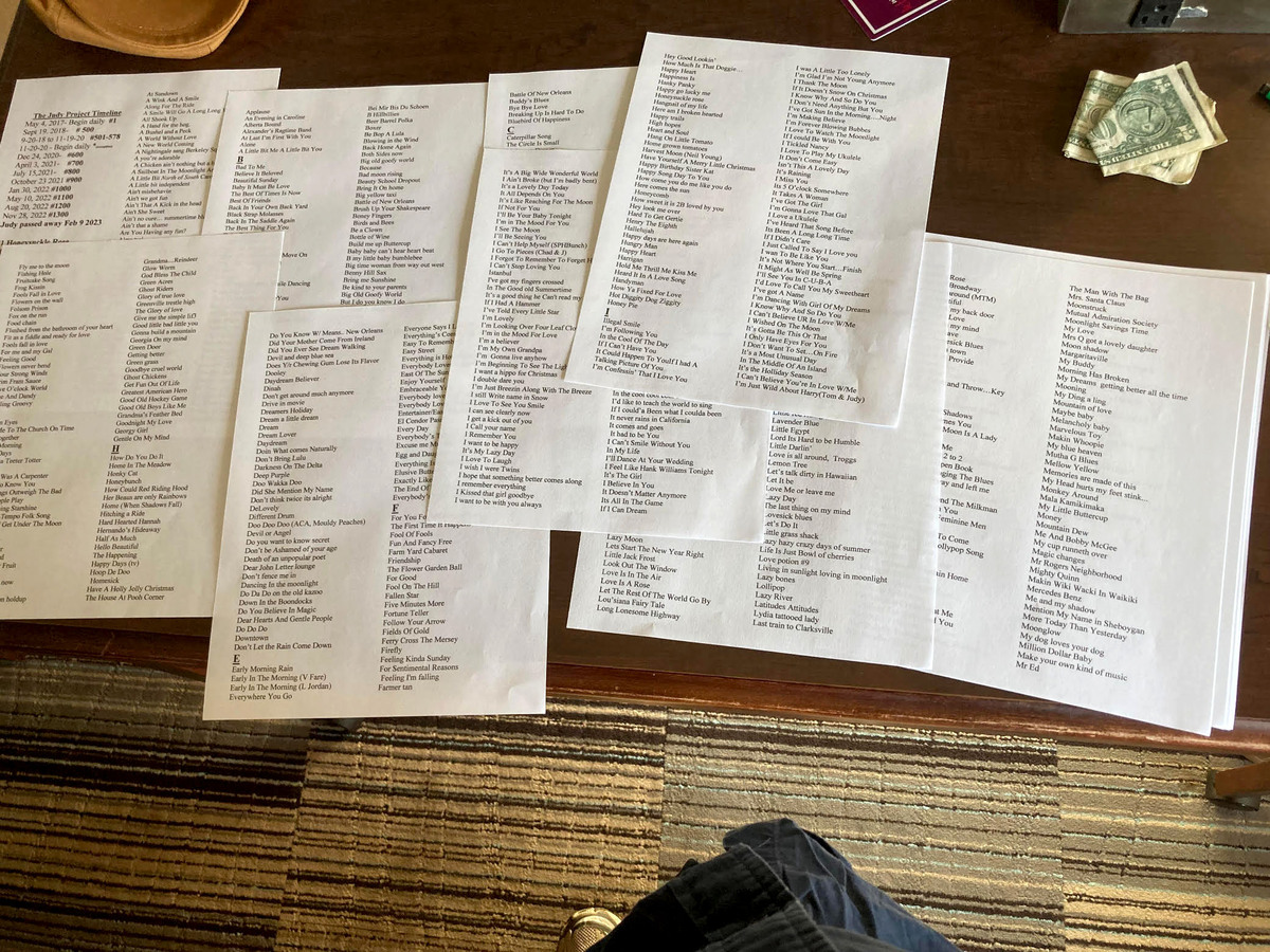 David Bartlett, aka Mr. Rainbow, sent more than 1,000 songs to his friend Judy Quest in Nebraska while she fought breast cancer. He kept a list of all of them.