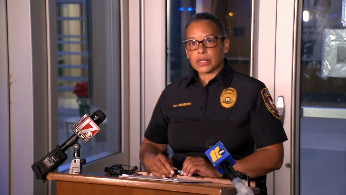 A murder suspect was fatally shot inside the Durham Police Department headquarters after he “lunged” for an officer’s gun, Police Chief Patrice Andrews said Wednesday.