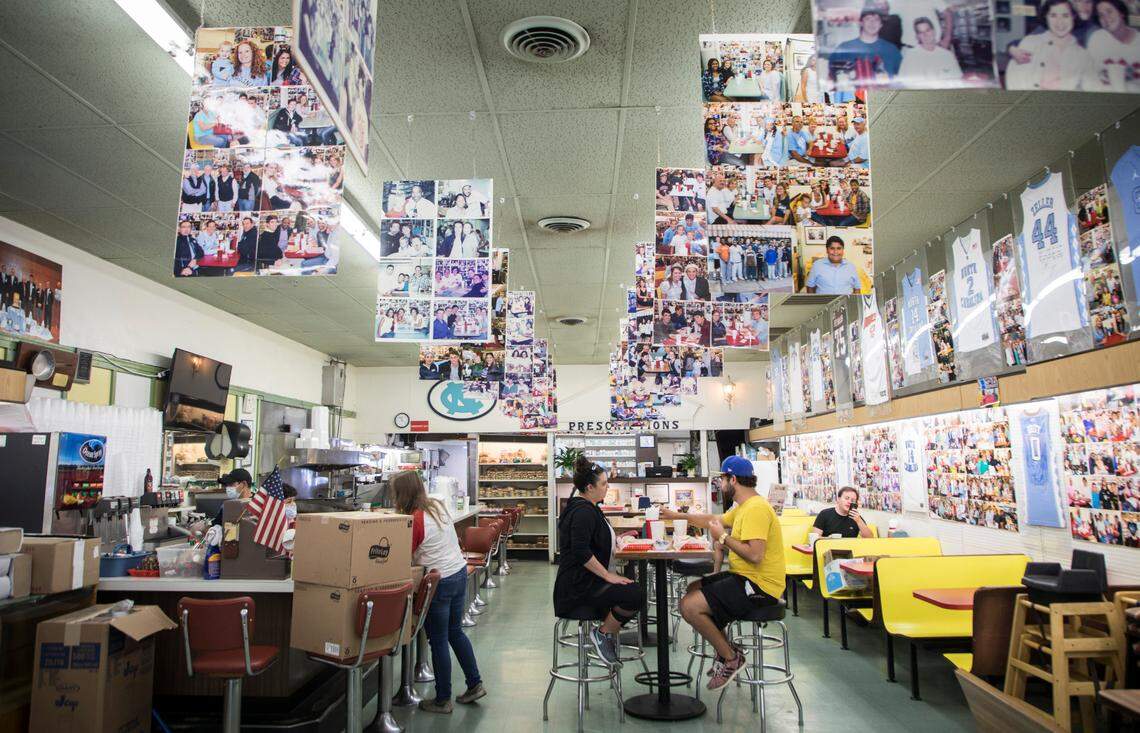 Sutton’s Drug Store in Chapel Hill, N.C., pictured here on Thursday, Aug. 27, 2020, has existed on Franklin St. for 97 years. As is the case for many small businesses across the country, the coronavirus pandemic has been hard on Sutton’s. Owner Don Pinney hopes they can pull through and make it to 100 years in business.