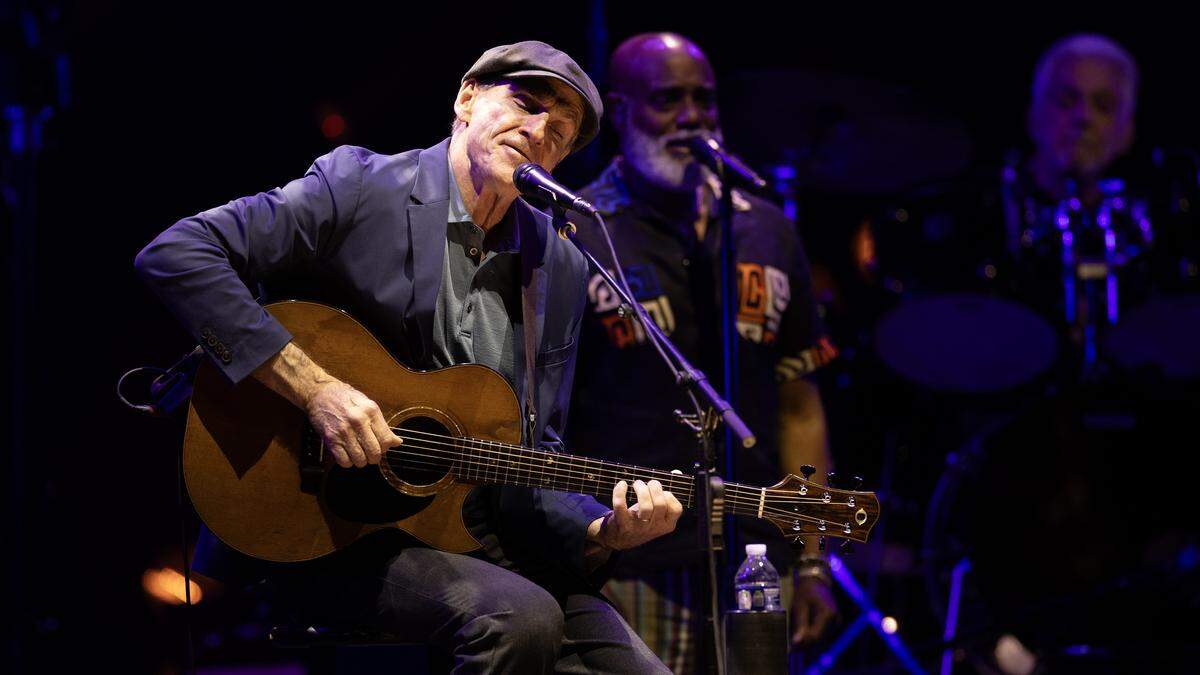James Taylor performs “Wandering” during his concert in Raleigh, N.C., Thursday night, Sept. 4, 2025.
