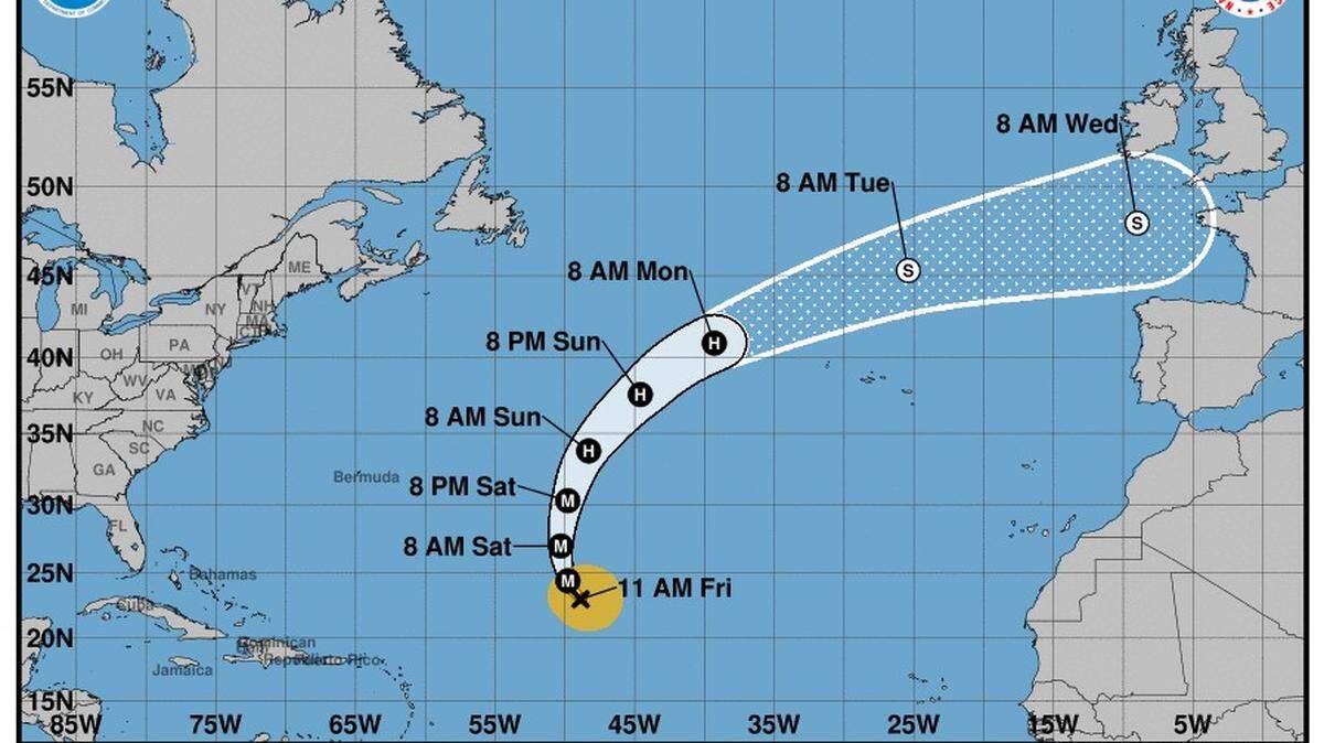 Hurricane Kirk is not expected to make landfall, but its effects could be felt in the United States.