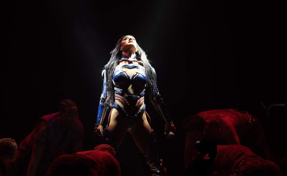 Katy Perry in concert at Raleigh, N.C.’s Lenovo Center, Sunday night, Aug. 17, 2025.
