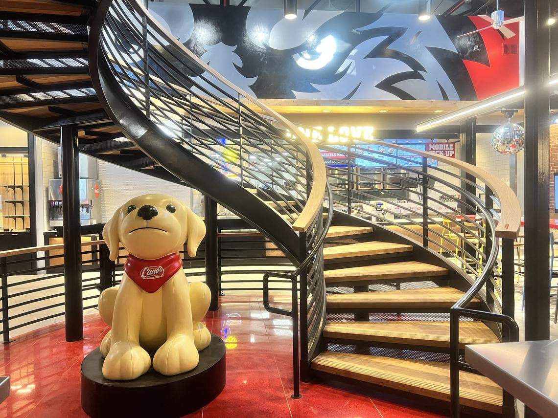 Like the location in Chapel Hill, the Raleigh Raising Cane’s has two floors.