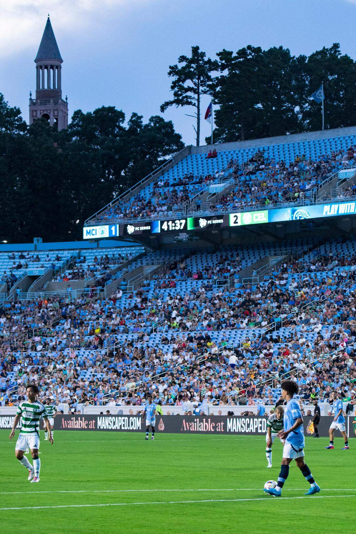 Celtic FC and Manchester City play a match at Kenan Stadium in Chapel Hill on Tuesday, July 23, 2024. Celtic FC won 4-3.