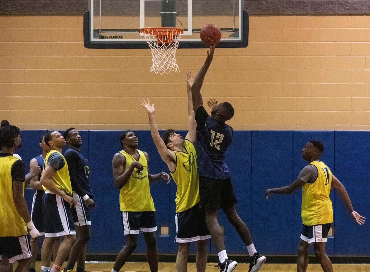 Wake Tech’s Volante Carroll drive for the basket during one of the last practices of the season Friday, March 15, 2019 at Wake Tech Community College’s Southern Campus. Wake Tech is one of 16 teams that earned the chance to compete in the 2018-19 NJCAA Division II Men’s Basketball Championship in Danville, Illinois.