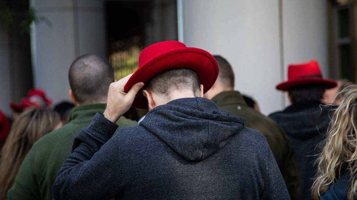 Red Hat employees walk back to their Raleigh headquarters after a meeting at the Duke Energy Center for the Performing Arts Monday, Oct. 29, 2018. IBM will acquire the Raleigh-based software maker in a $34 billion deal, the two companies announced Sunday.