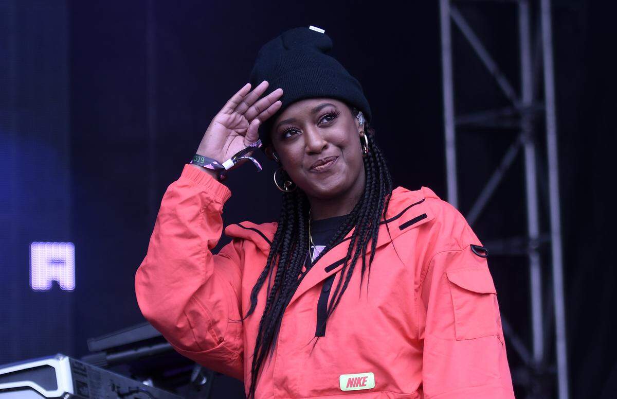 Rapsody salutes the crowd at the Dreamville Music Festival at Raleigh, N.C.’s Dix Park Saturday, April 6, 2019.