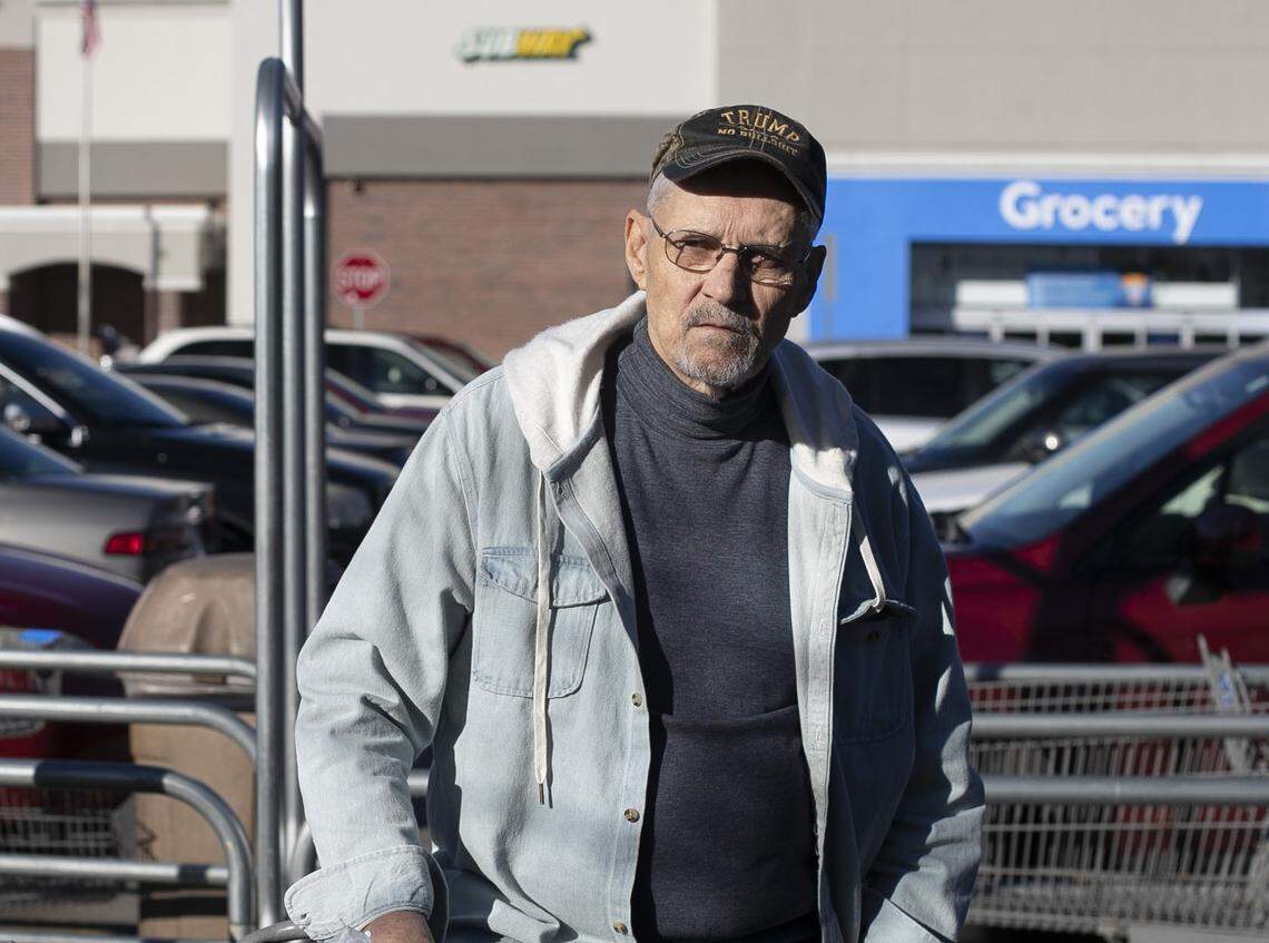 Frank Miller of Spring Hope, N.C. does not wear a mask when he goes out in public. Ailed with with heart issues that causes trouble breathing with a face covering, he also has strong beliefs. ‘Putting the mask on and breathing, you’re breathing your own carbon dioxide, and that’s not any good for you’, Miller said.