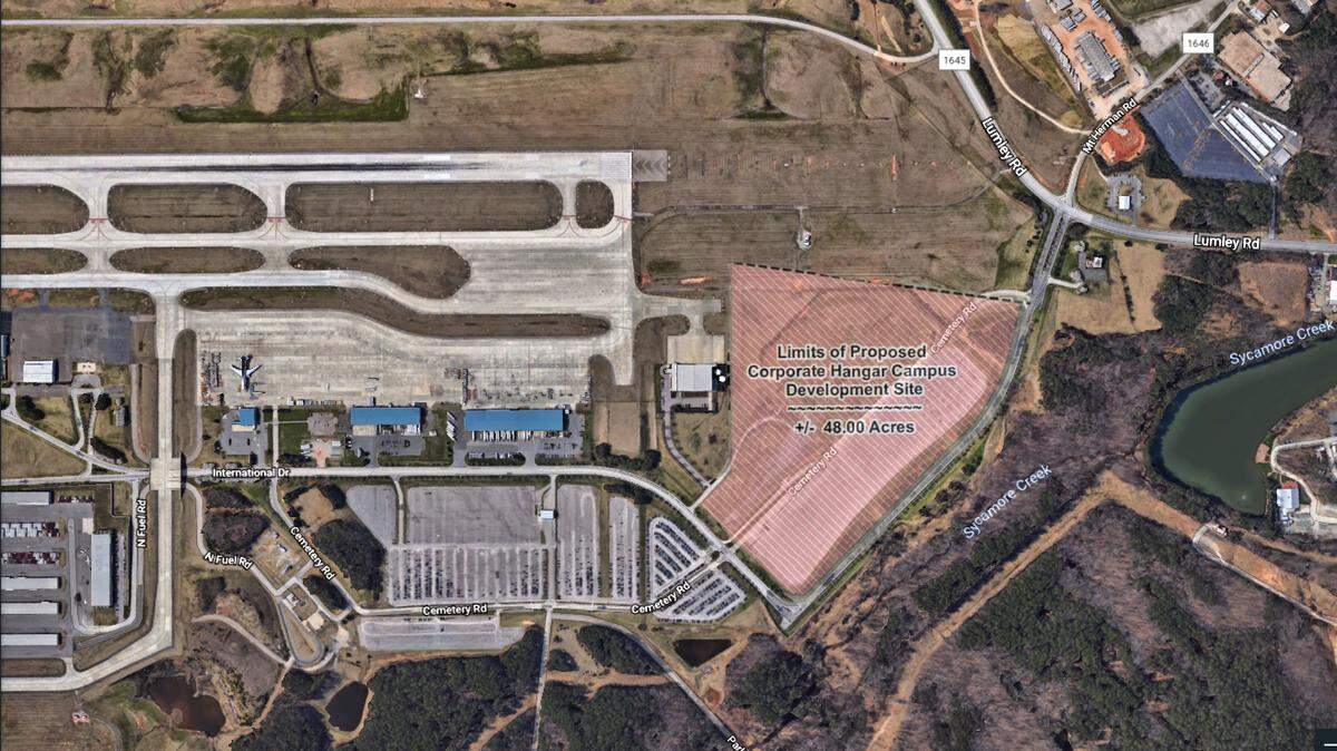 Raleigh-Durham International Airport is looking for a developer to build a campus of hangars for corporate jets on 48 acres on the north end of airport property, between park-and-ride lot 4 and Lumley Road.