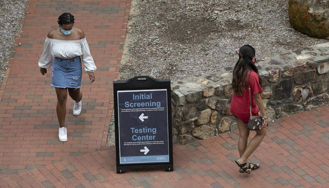 University of North Carolina students in August 2020 in Chapel Hill, N.C.