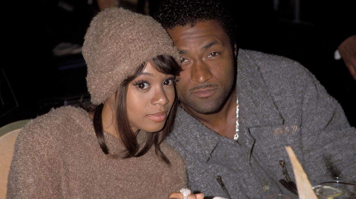 TLC singer Lisa “Left Eye” Lopes and NFL player Andre Rison photographed during the Arista Pre-Grammy Party. Lopes was killed in a car crash in Honduras April 25, 2002.