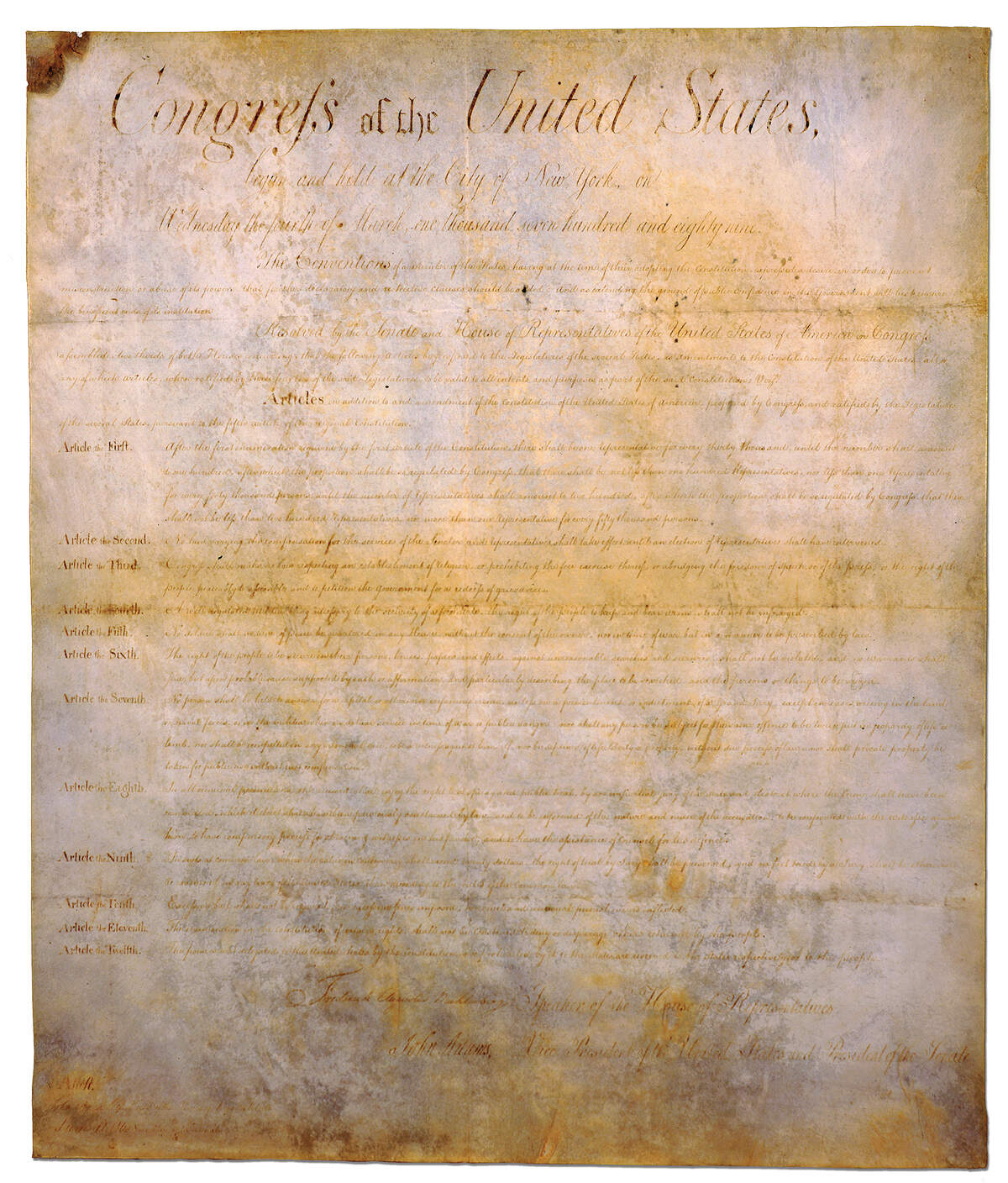 North Carolina’s copy of its original Bill of Rights will be displayed for a limited time in a lobby case at the North Carolina Museum of History in Raleigh, June 29 through July 7.