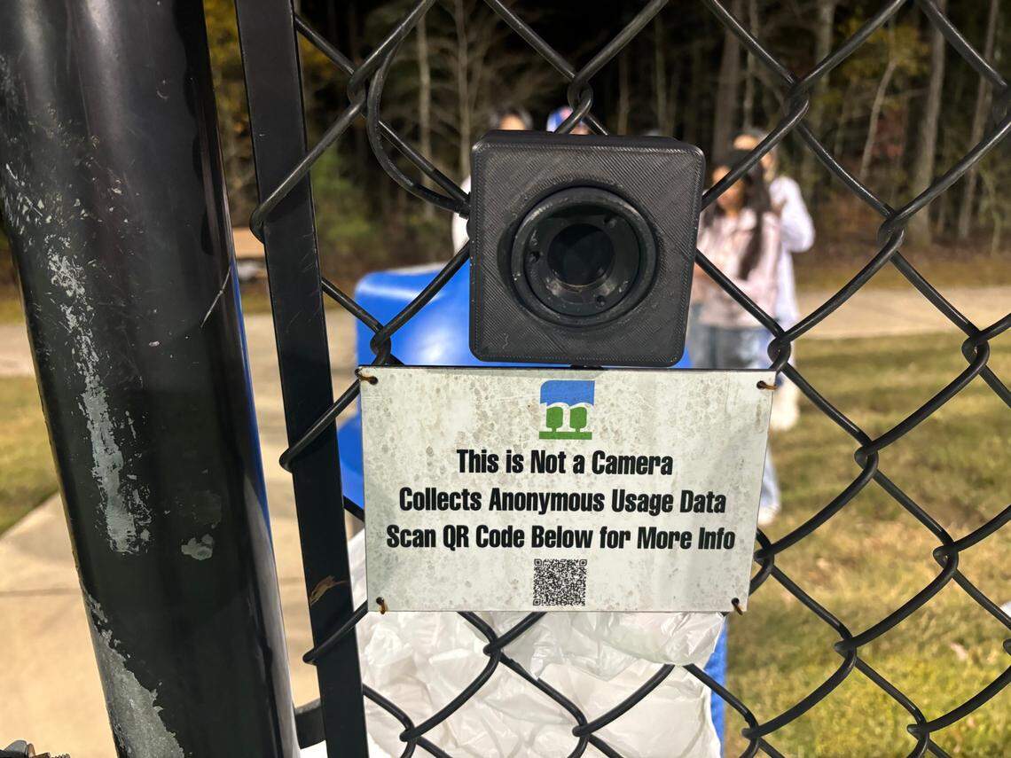 An occupancy sensor at the Church Street Park tennis courts in Morrisville, North Carolina, relays real-time data on use of the courts to the town’s “smart” city dashboard.